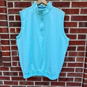 Oliver Ridley Pullover Golf Vest Mens Size 2XL Blue 1/4 Zip